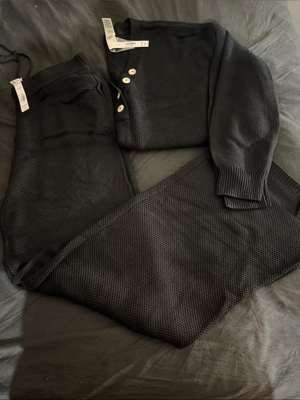 Victoria secret pink Black Knit Two-Piece set